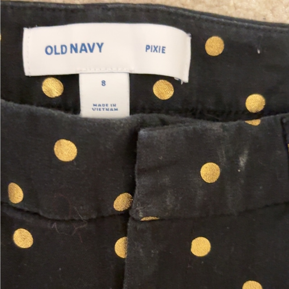 Old Navy Women’s Black Pixie Pants with Gold Dot Print - Picture 6 of 10